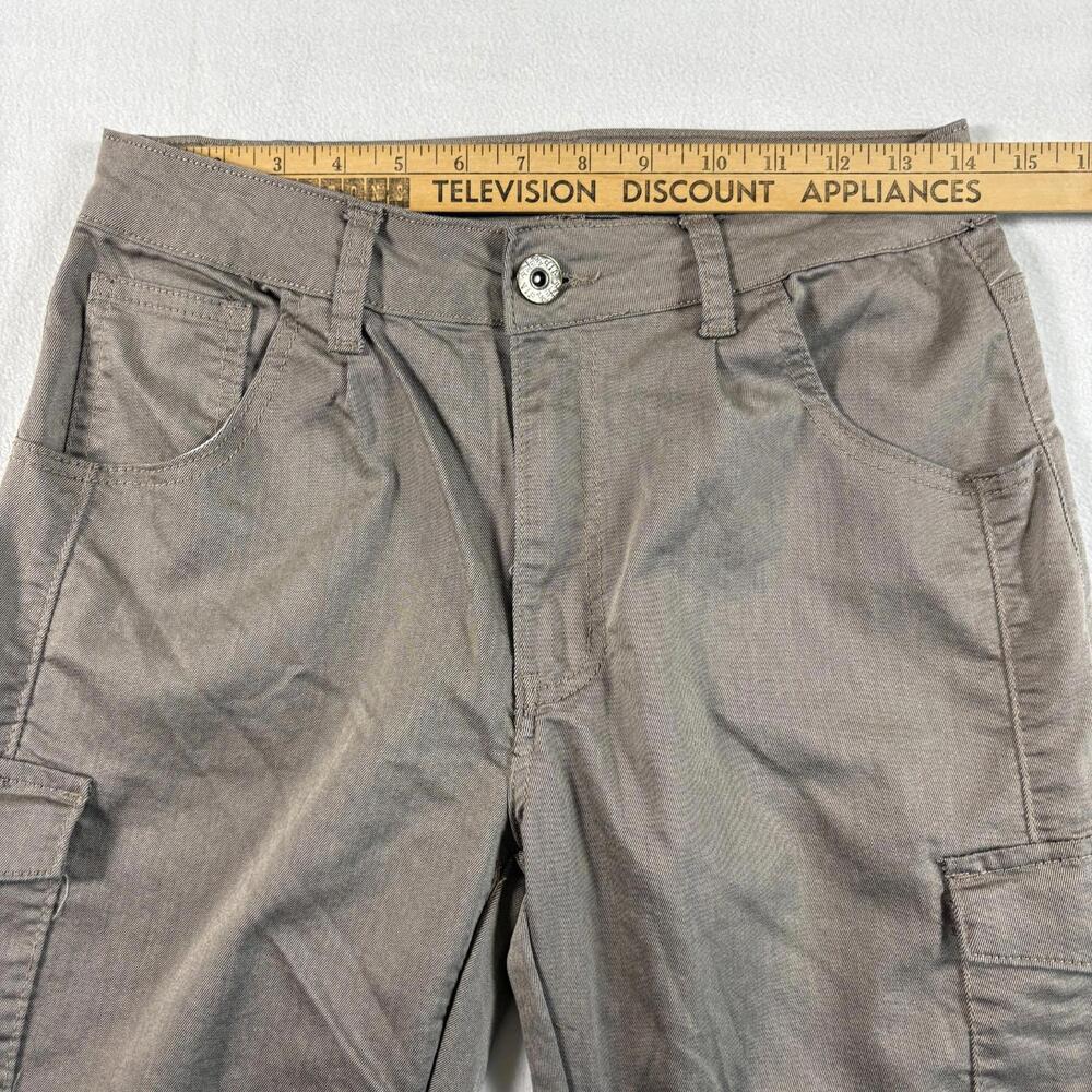 VIP Jeans Womens 8/10 Y2K Wide Leg Cargo Pants Brown Multi Pocket Stretch - Picture 7 of 10